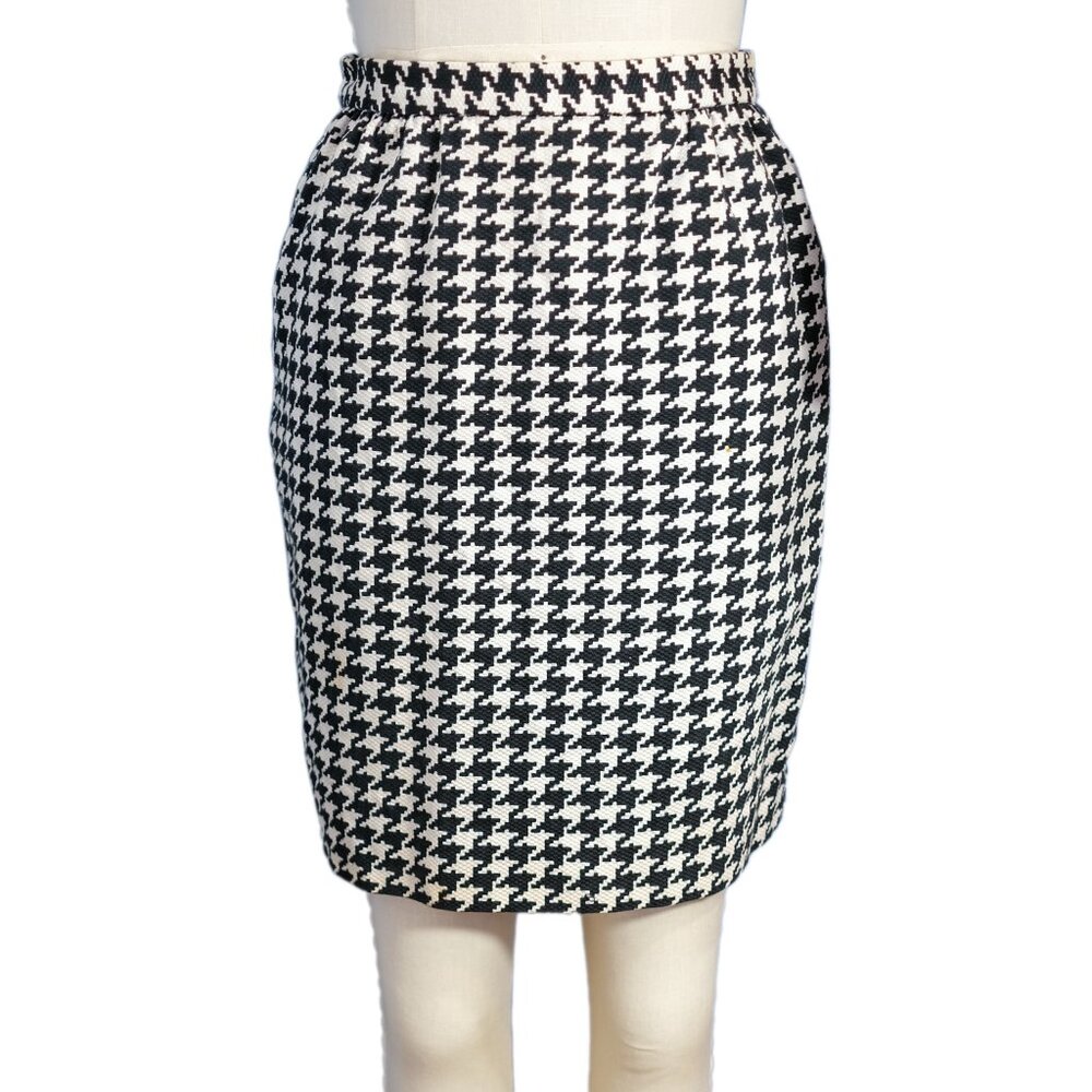 Raul Blanco Houndstooth Pencil Skirt - Size 4 - Pre-owned - Vintage 80's